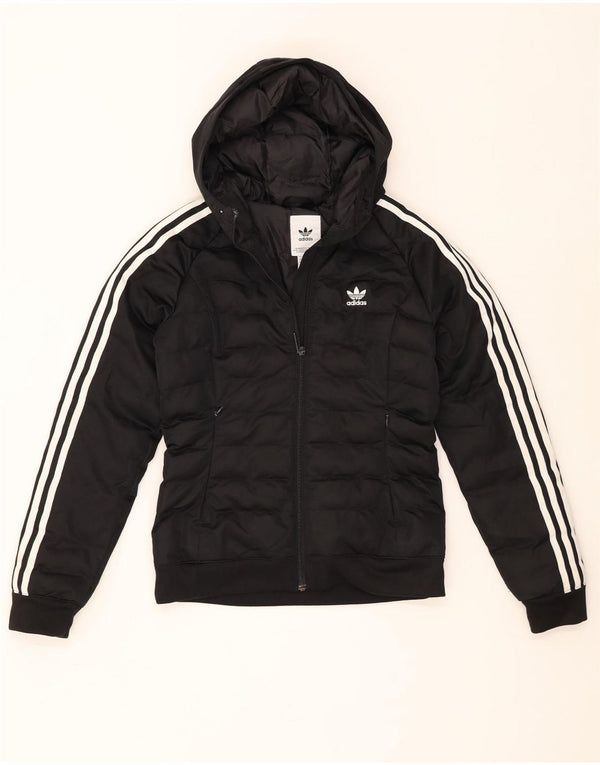 Giacca imbottita con cappuccio da donna Adidas UK 8 Small poliestere nero