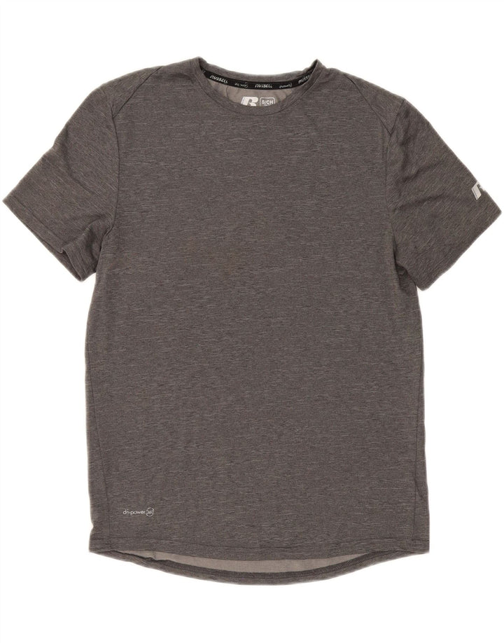 RUSSELL ATHLETIC Mens T-Shirt Top Small Grey Flecked Polyester Vintage Russell Athletic and Second-Hand Russell Athletic from Messina Hembry 