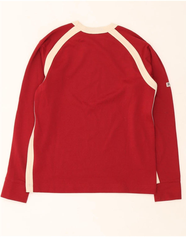 Maglia PUMA da uomo a maniche lunghe piccola rossa in poliestere color block