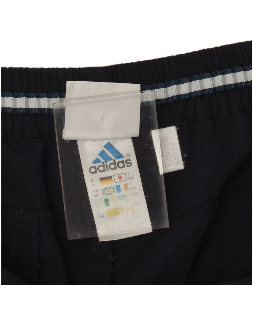 Pantaloni capri dritti da uomo ADIDAS W40 L21 blu navy in poliammide