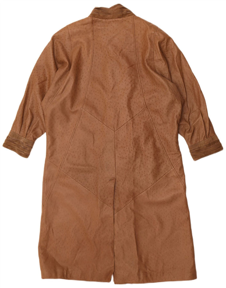 Cappotto oversize in pelle vintage da donna EU 40 in pelle beige medio