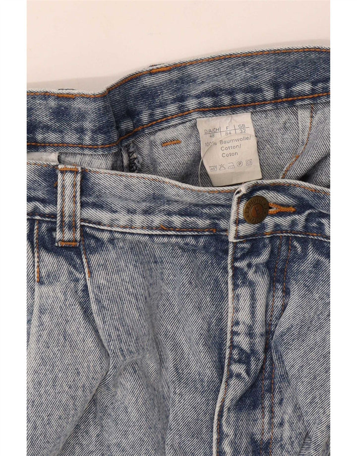 Pantaloncini di jeans con ancoraggio da donna Explorer W32 grande cotone blu
