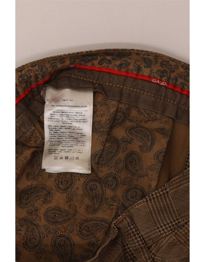 Pantaloncini chino Dakota da uomo Gaudi W32 in cotone a quadri marrone medio