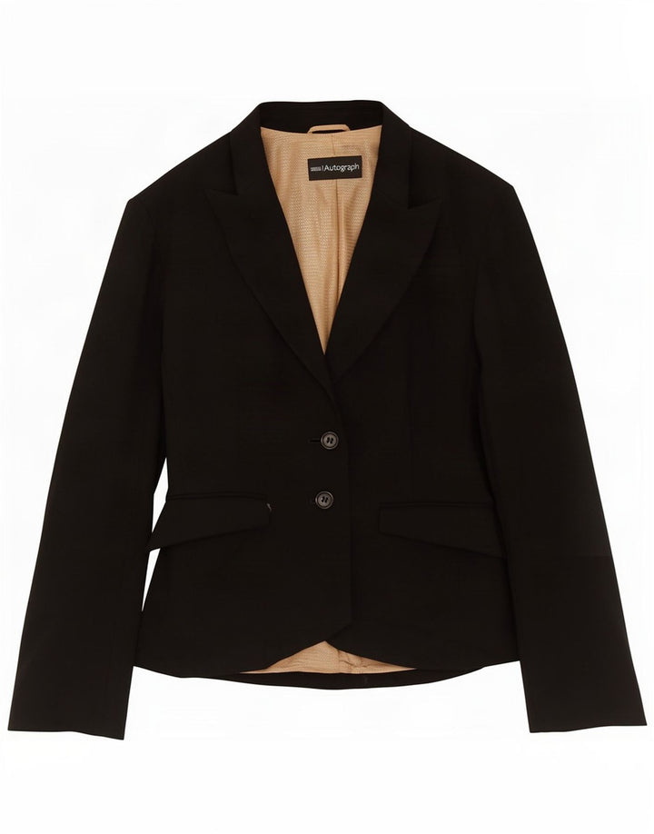 Marks & Spencer Giacca blazer a 2 bottoni Autograph da donna UK 8 Small Nera
