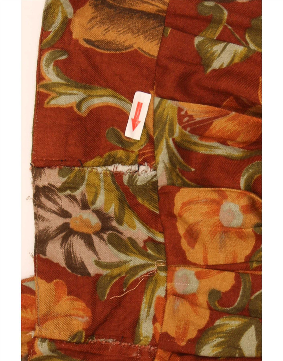 Gonna a pieghe vintage da donna IT 44 media W28 marrone floreale