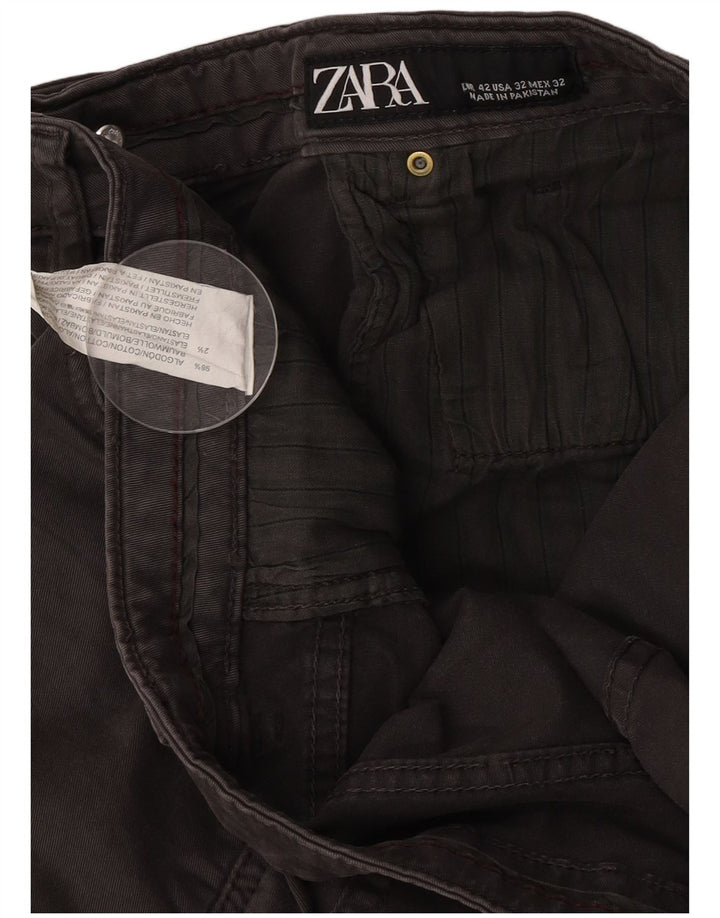 Jeans slim da uomo Zara EU 42 Large W32 L30 Cotone marrone