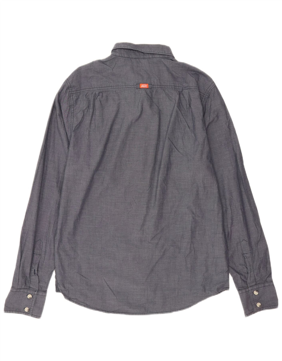 Camicia da uomo Superdry Large in cotone grigio