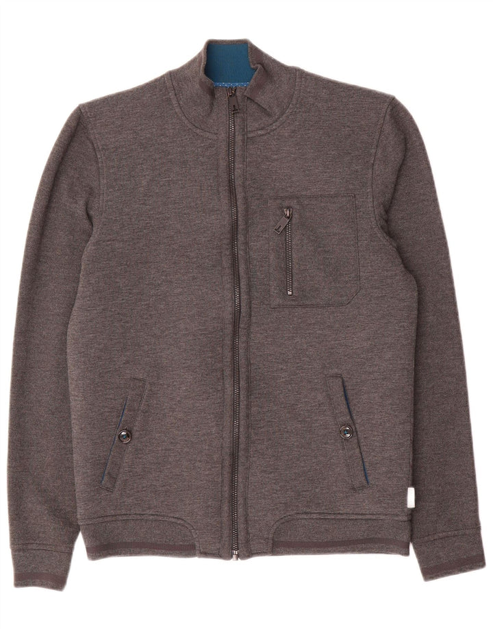 Giacca da ginnastica da uomo Ted Baker taglia 2 piccola in poliestere chiazzato grigio