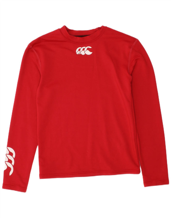 Top grafico da ragazzo Canterbury a maniche lunghe 7-8 anni Rosso medio