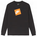 Nike Maglietta grafica da uomo a maniche lunghe piccola in cotone nero