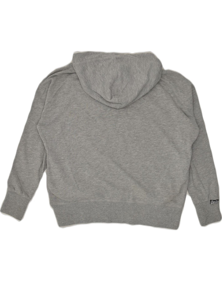 SUPERDRY Womens Hoodie Jumper UK 16 Large Grey Cotton | Vintage Superdry | Thrift | Second-Hand Superdry | Used Clothing | Messina Hembry 