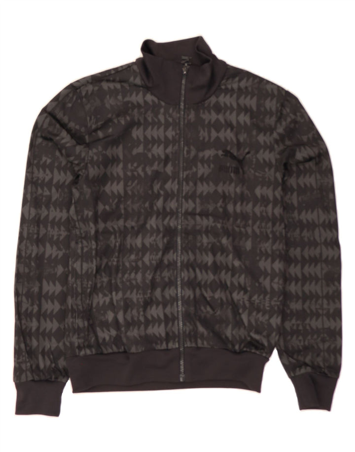 PUMA Mens Tracksuit Top Jacket Small Grey Geometric Vintage Puma and Second-Hand Puma from Messina Hembry 