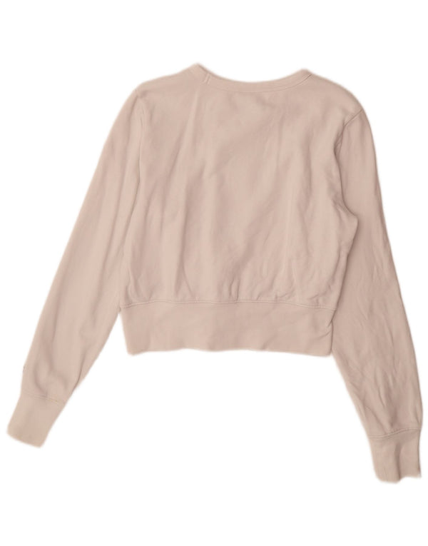 Felpa corta da donna con grafica Champion Champion UK 10 piccola in cotone bianco