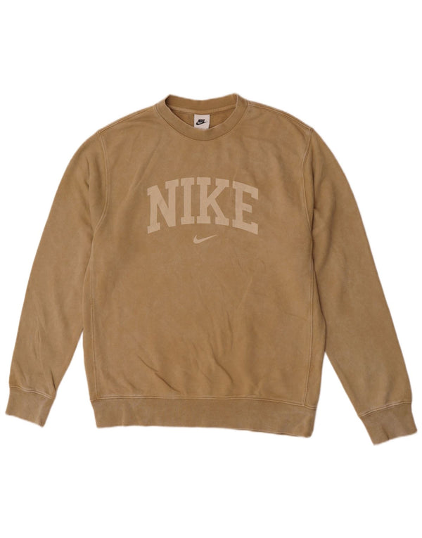 Felpa grafica da uomo Nike Felpa in cotone marrone medio