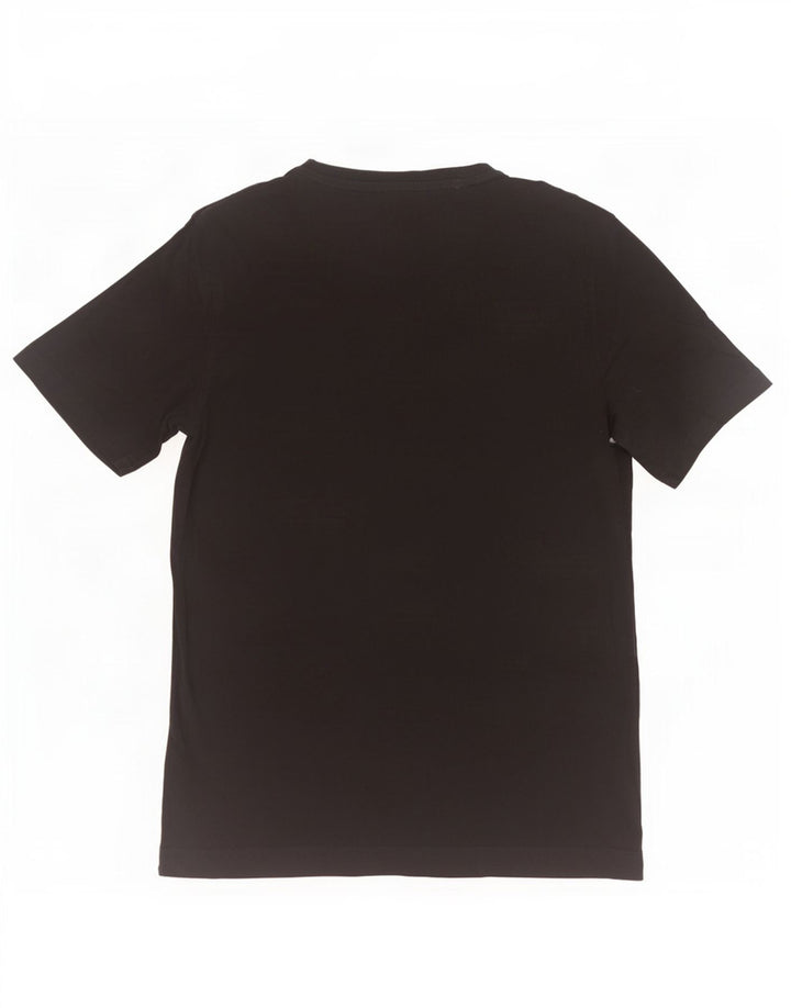 T-shirt grafica da uomo di Dack Top piccola in cotone nero