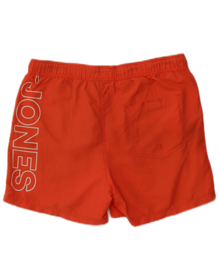JACK & JONES Mens Graphic Swimming Shorts Small  Orange Polyester