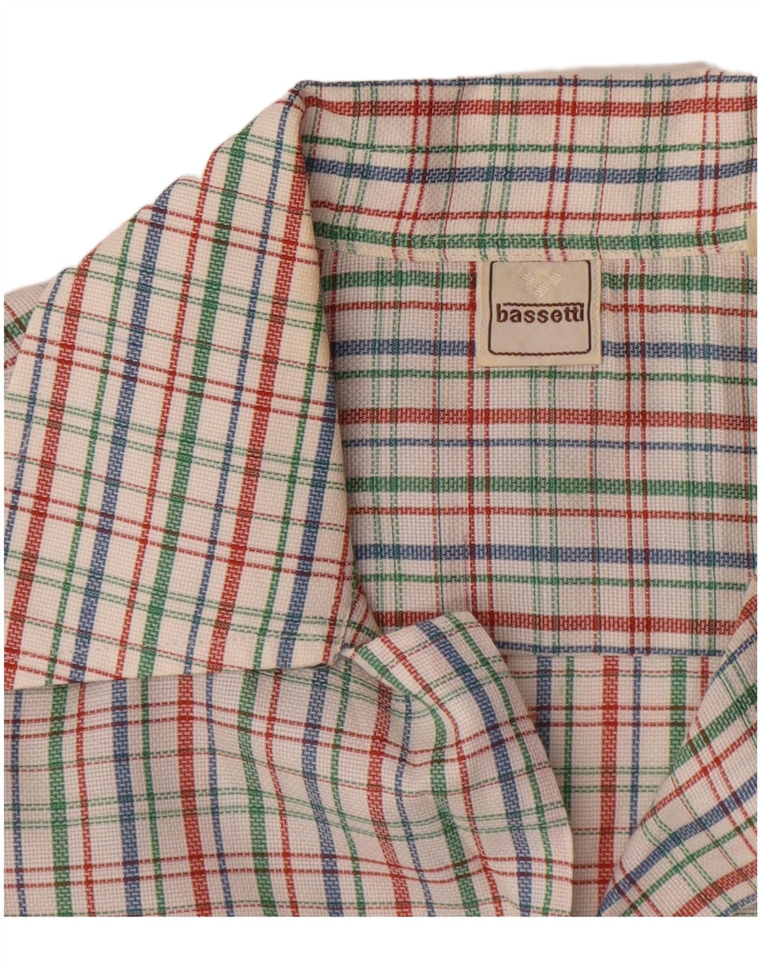 Camicia a maniche corte da uomo Bassetti taglia 37 14 1/2 piccolo quadretto multicolore