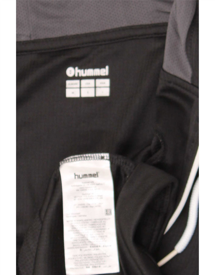 Felpa con cappuccio con zip grafica da uomo Hummel in poliestere nero medio