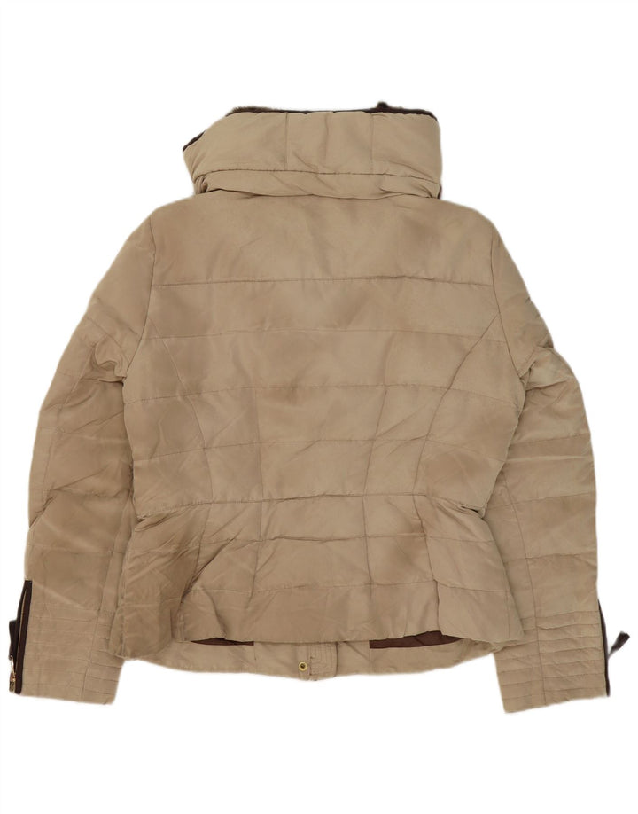 Giacca imbottita da donna Zara UK 18 XL Beige poliestere