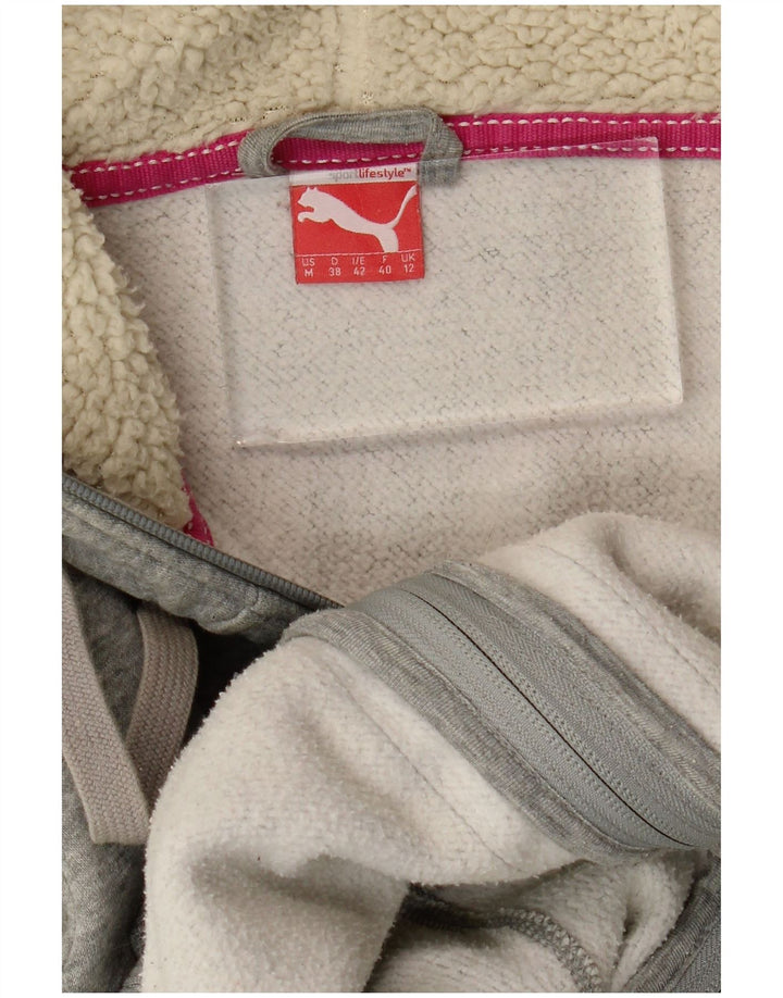 Felpa con cappuccio e zip da donna PUMA UK 12 Grigio medio chiazzato