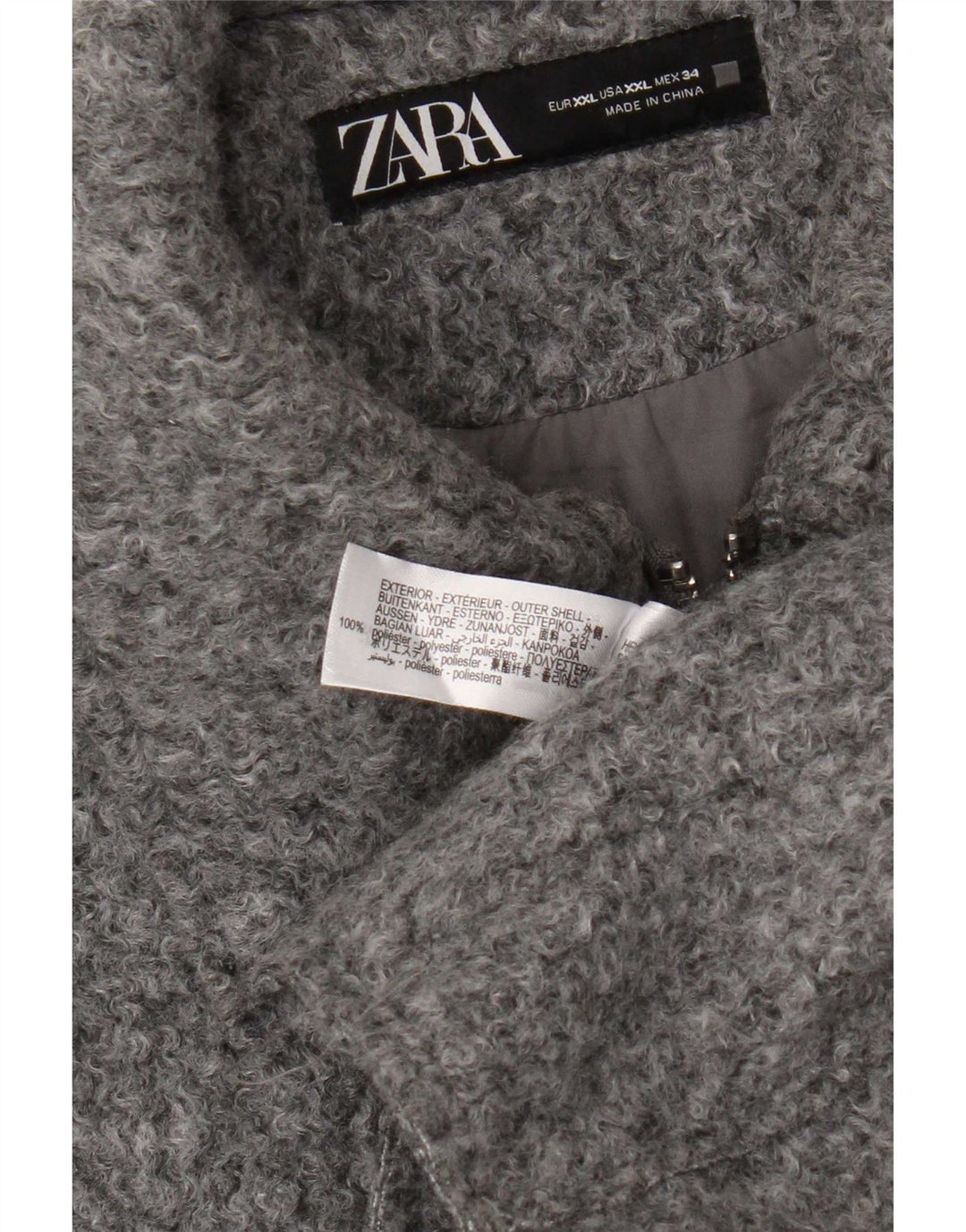 Giubbotto bomber corto da donna Zara UK 20 2XL poliestere grigio