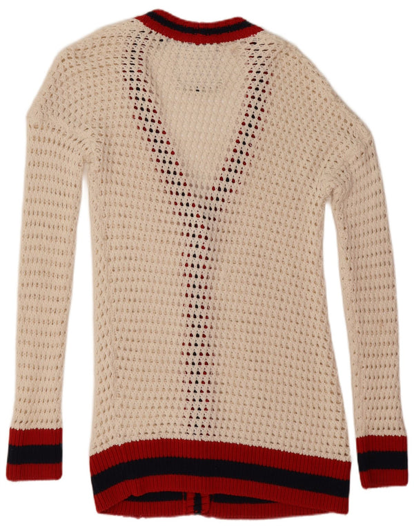 Maglione cardigan oversize da donna Superdry UK 10 Small White Colourblock