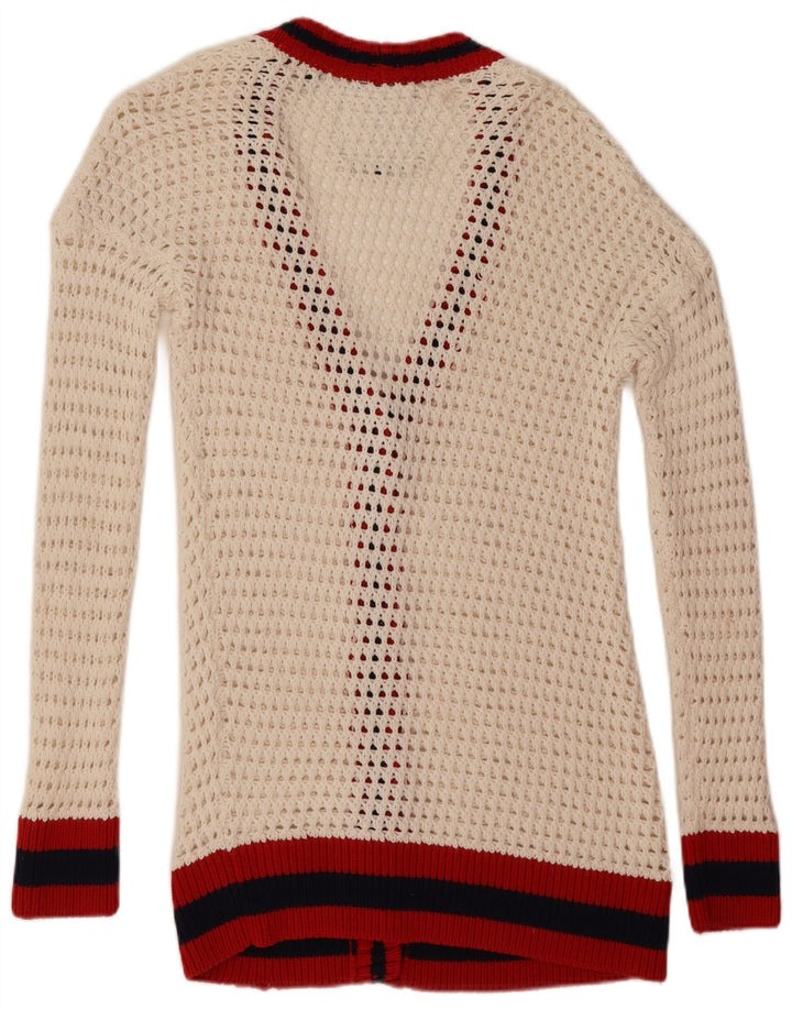 Maglione cardigan oversize da donna Superdry UK 10 Small White Colourblock