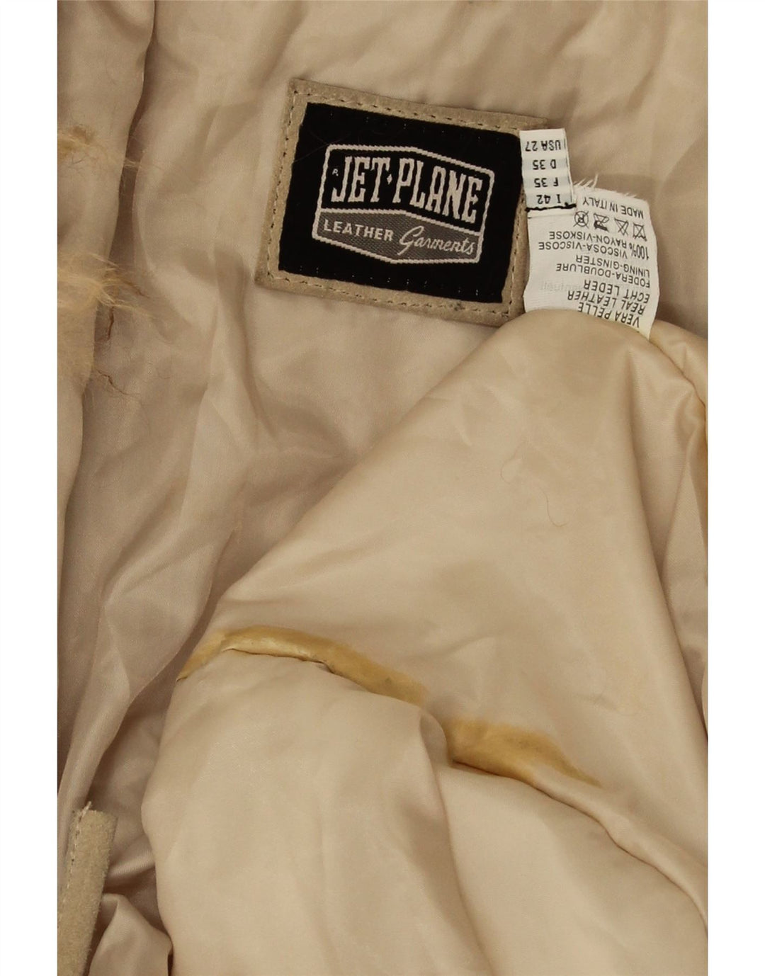 Soprabito da donna in pelle scamosciata Jet Plane IT 42 Pelle beige medio