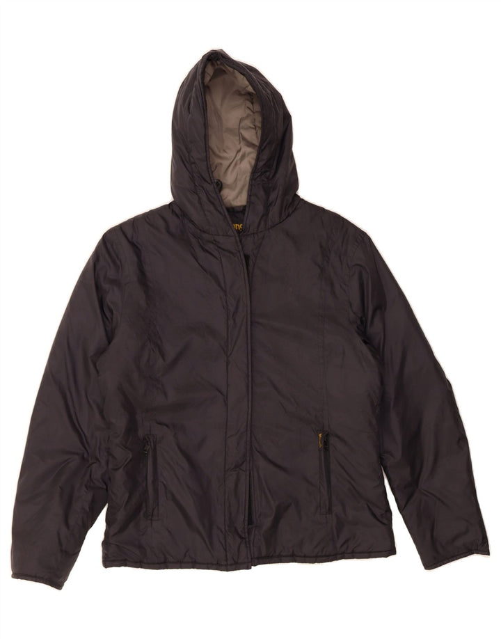 WRANGLER Womens Hooded Windbreaker Jacket UK 16 Large Black Polyamide Vintage Wrangler and Second-Hand Wrangler from Messina Hembry 