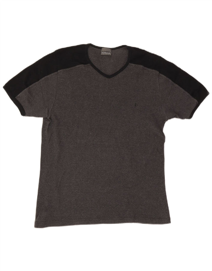 T-shirt da uomo Roccobarocco Top Large in cotone color block grigio