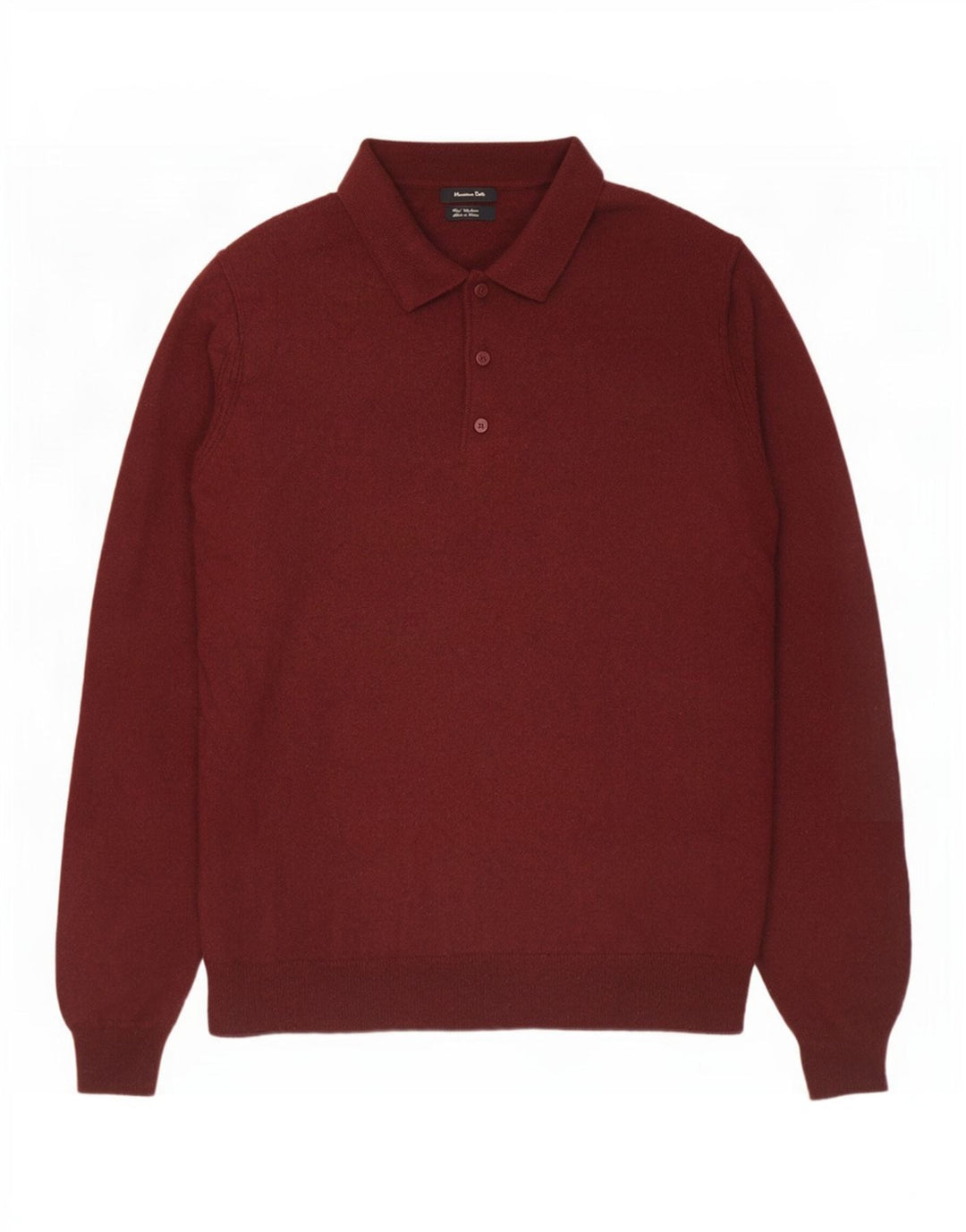 Massimo Dutti Maglione da uomo con collo alto Maglione grande in lana bordeaux