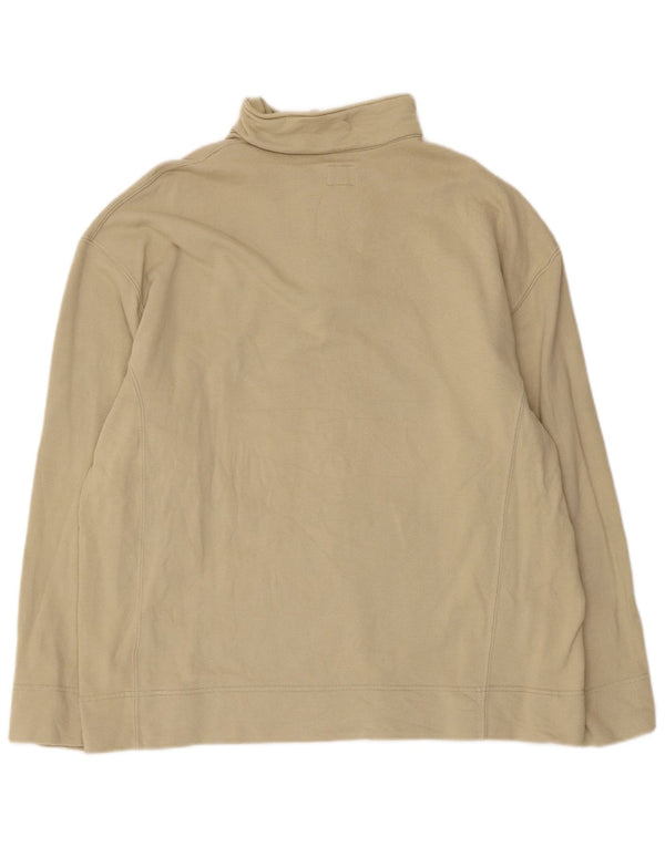 Calvin Klein Jeans Felpa da uomo con zip sul collo Maglione XL Cotone beige