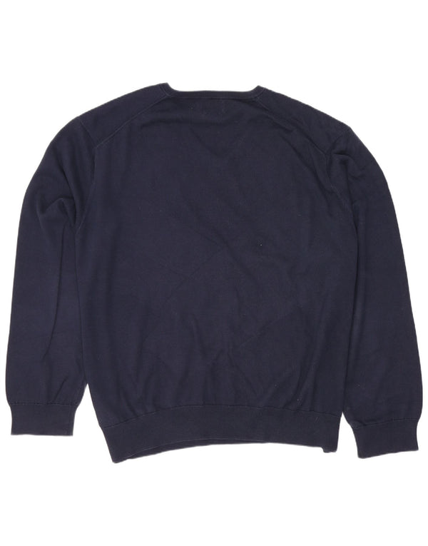 Polo Ralph Lauren Maglione da donna con scollo a V UK 20 2XL Cotone blu navy