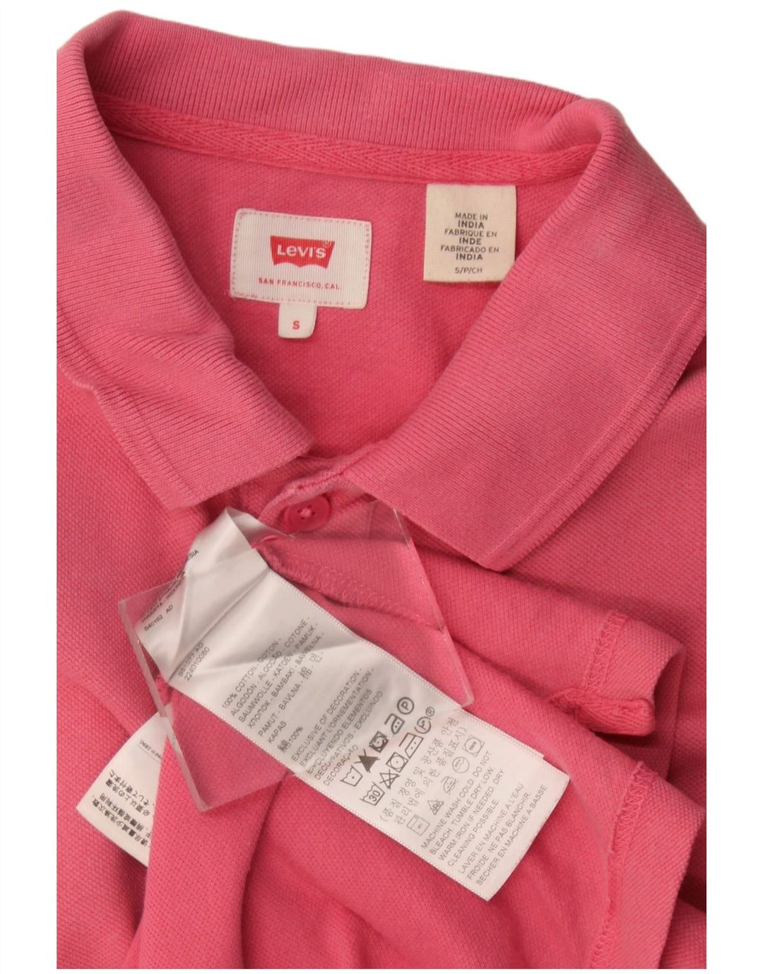 Polo Levi's Uomo Small in cotone rosa