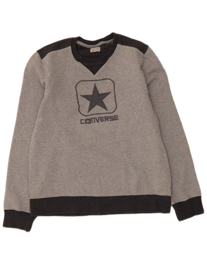 Felpa con grafica da donna Converse Jumper UK 14 Colorblock grigio medio