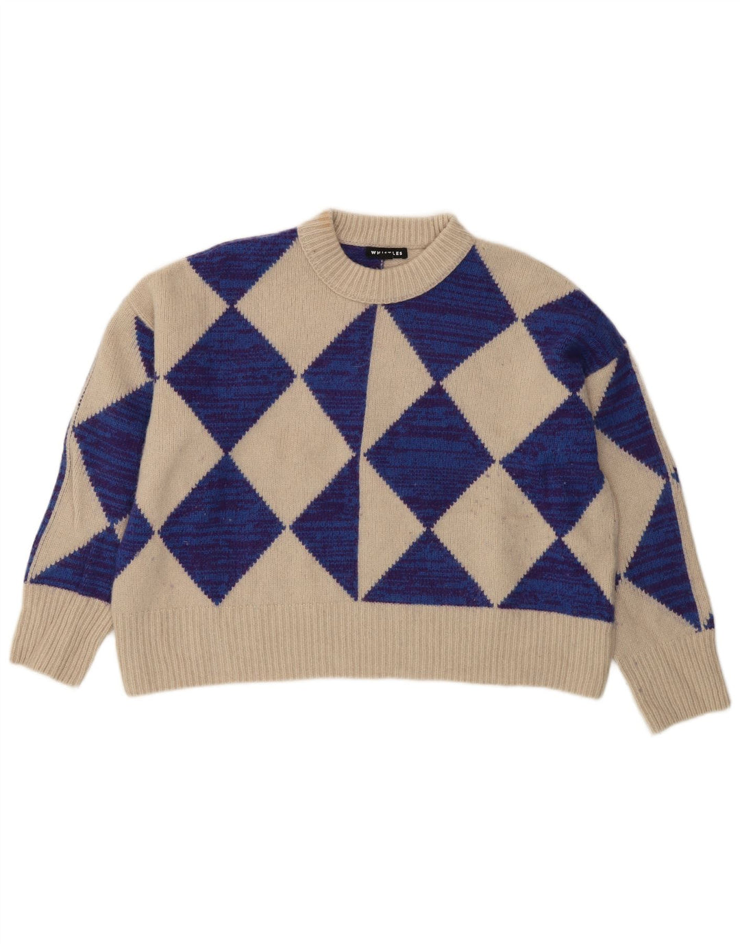 Maglione maglione girocollo corto da donna Whistle UK 10 piccolo lana beige