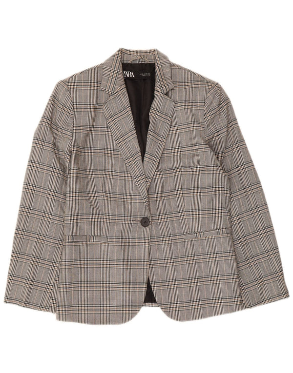Giacca blazer a 1 bottone da donna Zara EU 38 piccolo pied de poule grigio