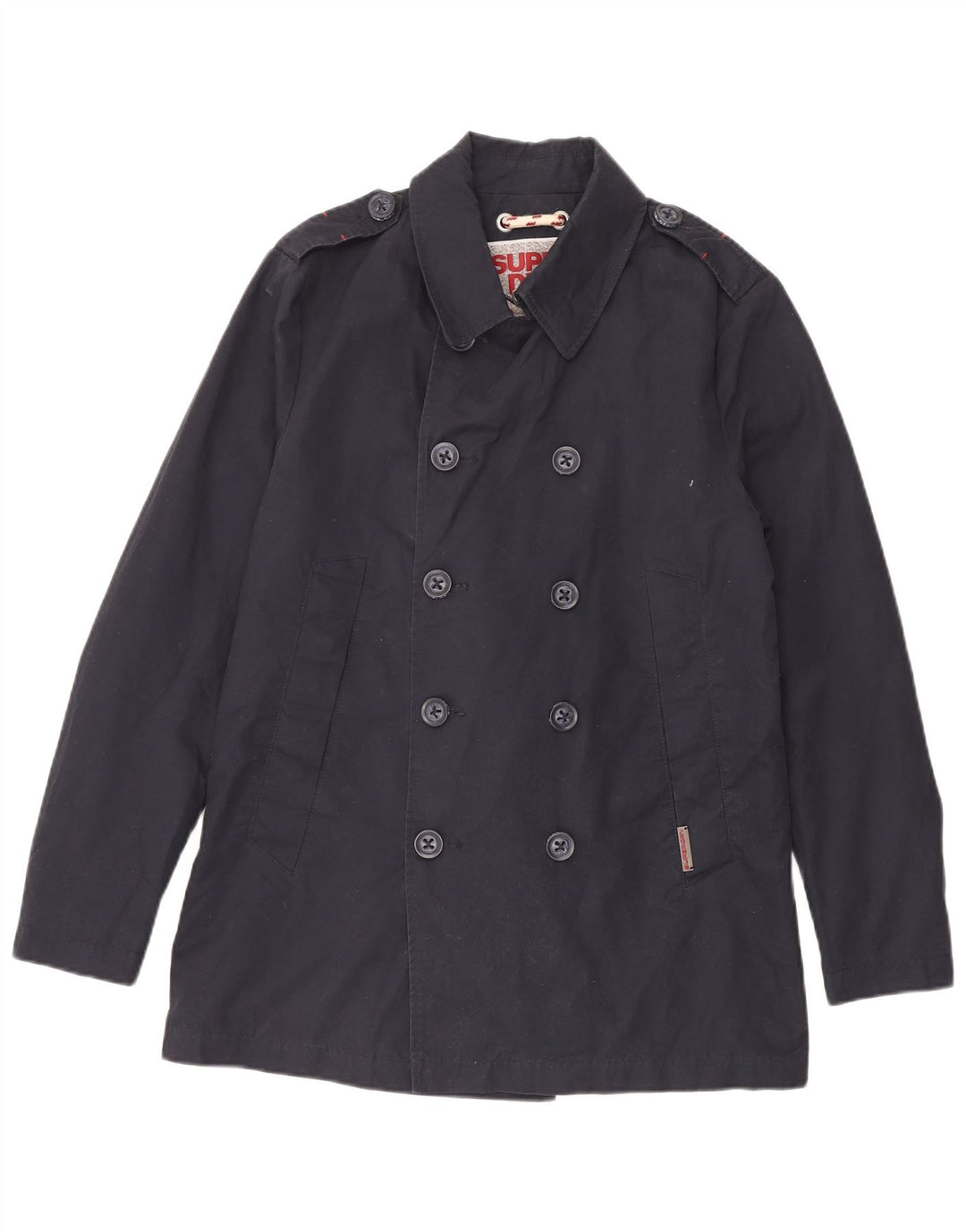 Cappotto da marinaio da uomo Superdry UK 40 grande cotone blu navy