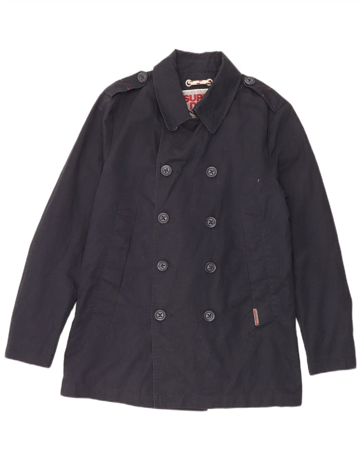 Cappotto da marinaio da uomo Superdry UK 40 grande cotone blu navy