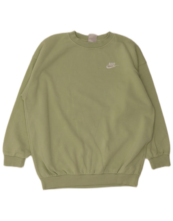 Felpa Nike Bambina Maglia 12-13 Anni Large Verde Cotone
