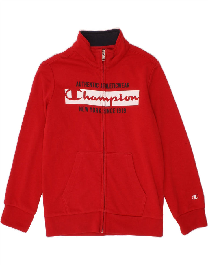 CHAMPION Boys Graphic Tracksuit Top Jacket 7-8 Years Small Red Cotton Vintage Champion and Second-Hand Champion from Messina Hembry 