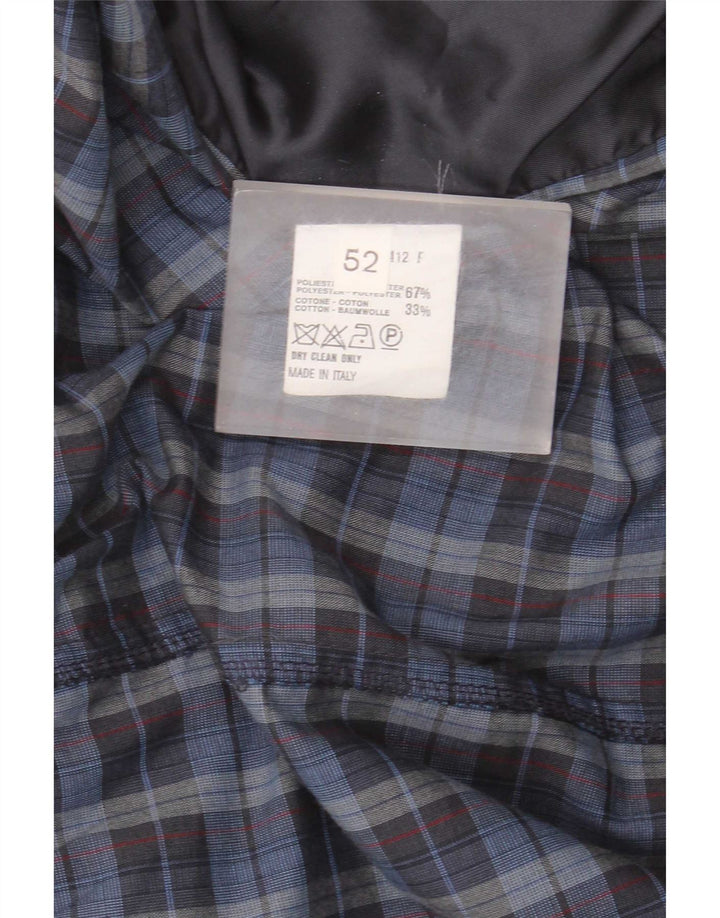Giubbotto bomber militare vintage da uomo IT 52 XL in poliestere a quadri blu