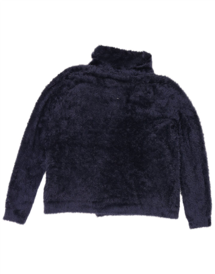 Giacca oversize in pelliccia sintetica Marks & Spencer da donna UK 10 piccola blu navy
