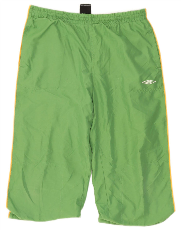 UMBRO Mens Capri Tracksuit Trousers Large  Green Colourblock Polyester