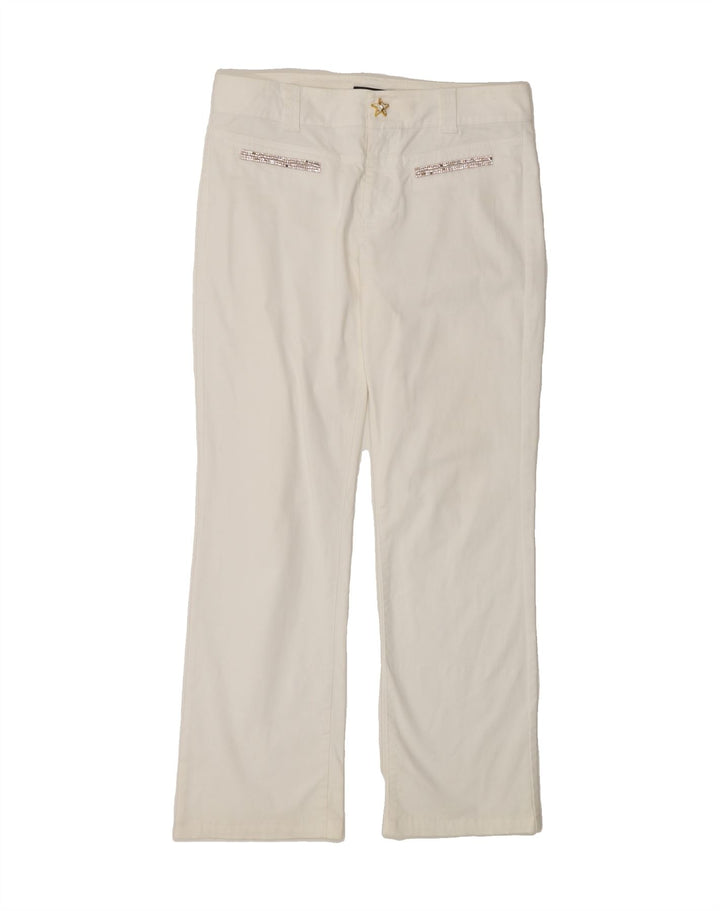 ROCCOBAROCCO Womens 2 Button 2 Piece Suit IT 46 Large W34 L30 White Cotton Vintage Roccobarocco and Second-Hand Roccobarocco from Messina Hembry 