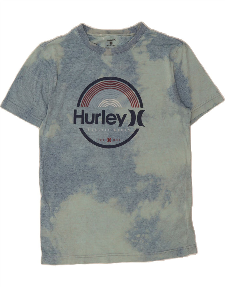 HURLEY Mens Graphic T-Shirt Top Small Blue Tie Dye Polyester Vintage Hurley and Second-Hand Hurley from Messina Hembry 