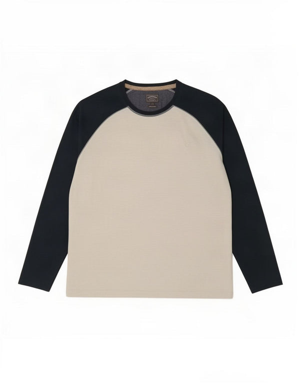 Fat Face Top da uomo a maniche lunghe XL bianco color block