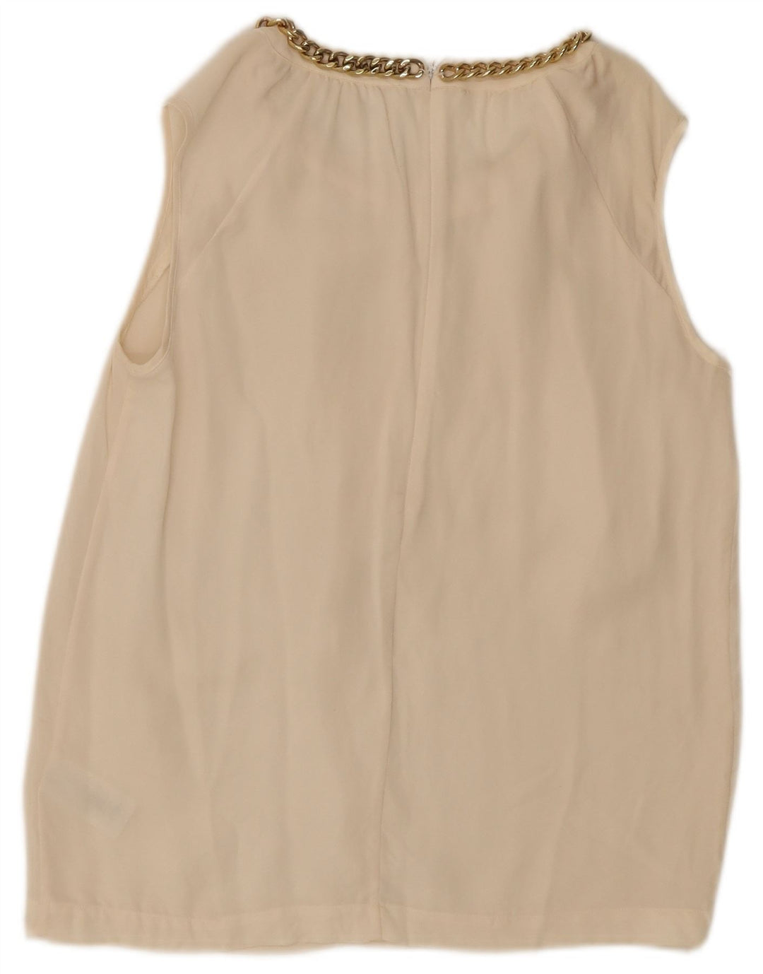 Camicetta senza maniche da donna Michael Kors Top UK 10 Small Off White Silk