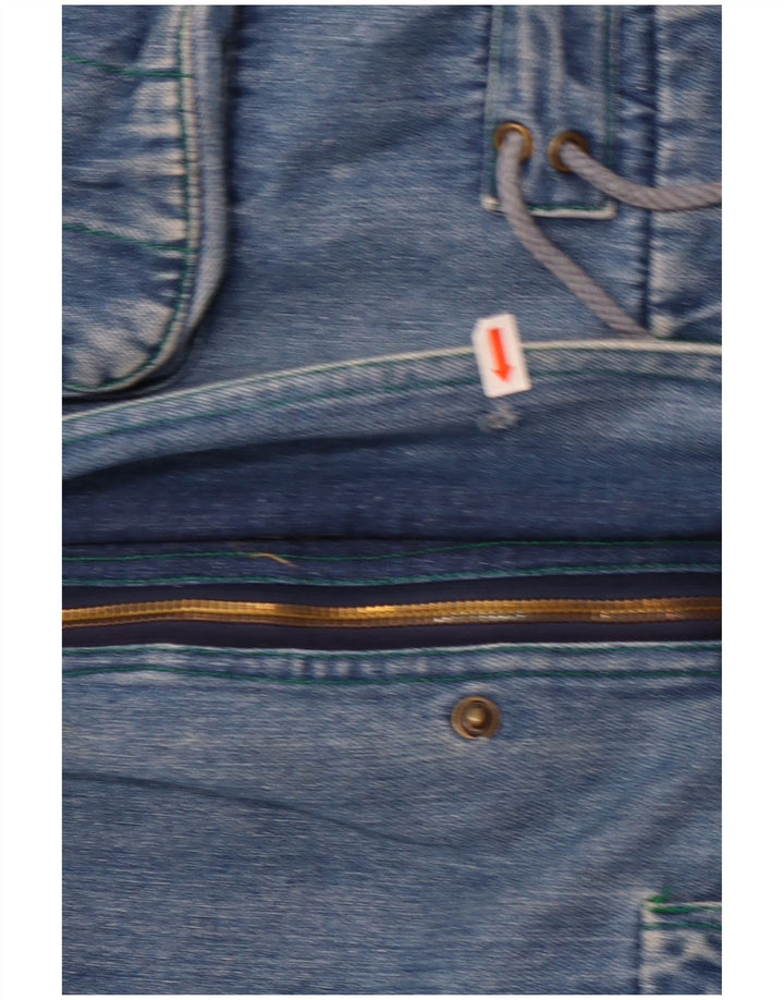 Giacca vintage in denim Sherpa da donna UK 14 grande blu