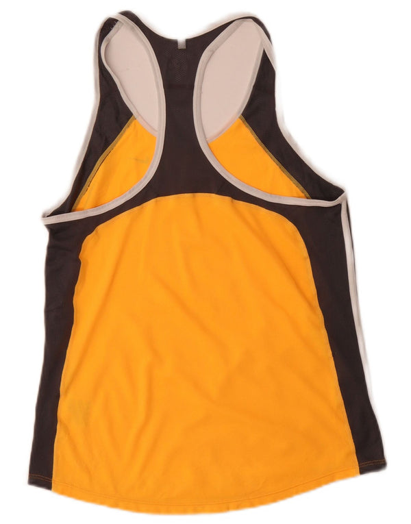 Canotta Nike Dri Fit da donna UK 12 poliestere color block giallo medio